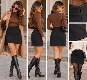 Bebe Y2K Black Tailored Skirt Size 8